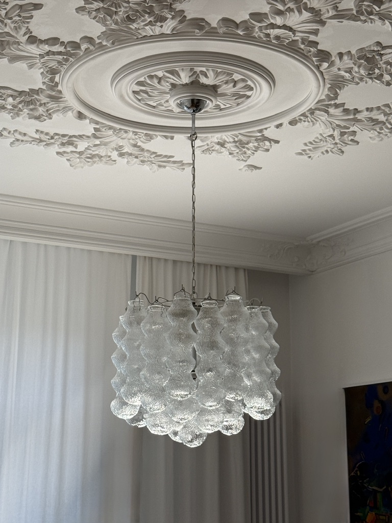 Żyrandol Seguso, proj. Napoleone Martinuzzi, Włochy, lata 70