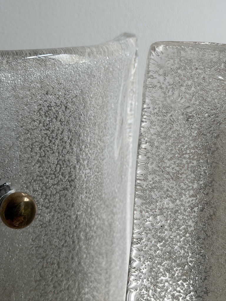 Para prostokątnych kinkietów ze szkła Murano, Włochy, lata 70 - obrazek 6