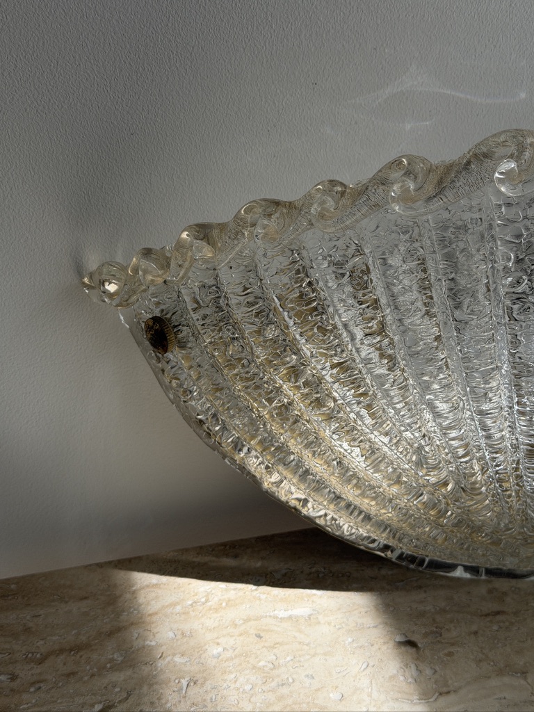 Para kinkietów ze szkła cukrowego Murano, Włochy, Lata 80 - obrazek 4